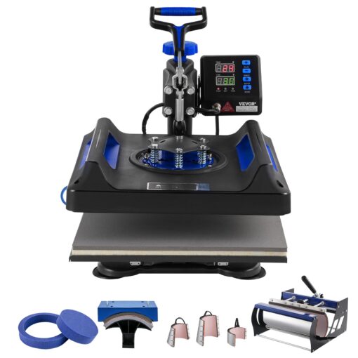 VEVOR 8 in 1 Multifunctional Heat Press Machine with 15x15 in 38x38 cm Plate