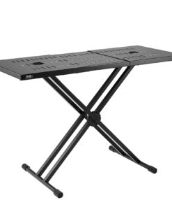 VEVOR Portable DJ Table with Adjustable Double-X Keyboard Stand