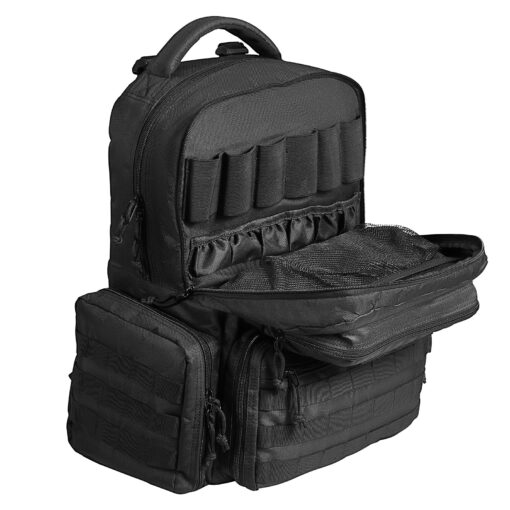 VEVOR Tactical Gun Range Backpack for 6 Pistols with Spacious Storage and Molle System