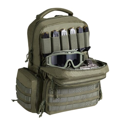 VEVOR Tactical Range Backpack for 6 Pistols with Spacious Storage and Molle System