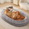 VEVOR Large Human Dog Bed 183x122x25cm 72x48x10in Washable PV Velvet with Handles and Storage Bag
