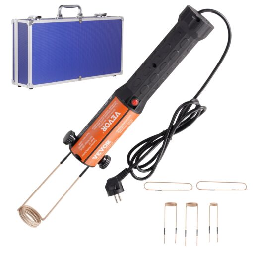 VEVOR 1000W Handheld Flameless Magnetic Induction Heater for Bolt Removal with LED Light and Ergonomic Handle Includes Storage Case 1 kW