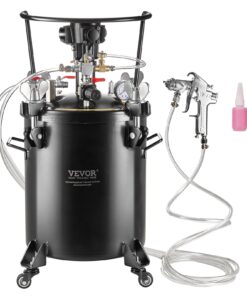 VEVOR 30L/7.5 Gal Automatic Stirring Paint Pressure Pot with 70 psi Adjustable Pressure and 4mm Spray Gun