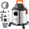 VEVOR 20L 53 Gallon Stainless Steel WetDry Shop Vacuum with 6 Peak HP and 2 in 1 Crevice Nozzle