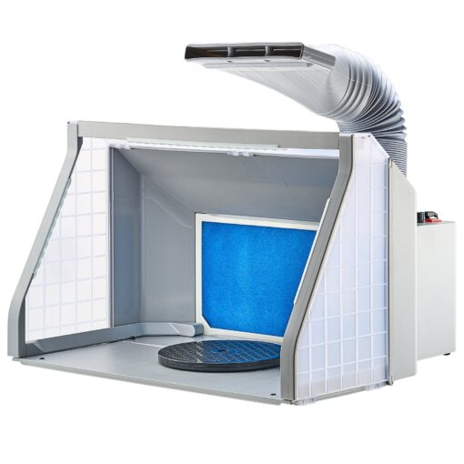 VEVOR portatīvā aerogrāfijas krāsošanas stends ar diviem ventilatoriem un LED apgaismojumu krāsošanai hobija vajadzībām 543 x 330 x 325 mm 214 x 130 x 128 in