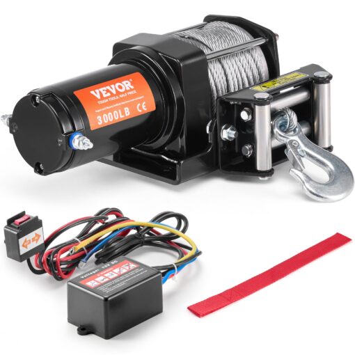 VEVOR 12V Electric ATVUTV Winch with Heavy Duty Steel Cable