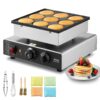 VEVOR 850W olandų Blynas Maker 9 Mini Poffertjes Ø76mm 3 colių Non stick Komercinės Pliurpalas Lygintuvas su Temperatūros Kontrolės