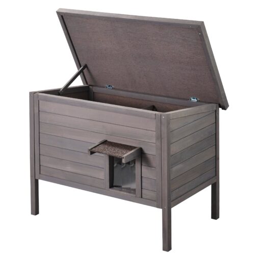VEVOR Wooden Outdoor Cat House with Insulated Roof Adjustable PVC Door Flaps
