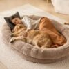 VEVOR Large Human Dog Bed 183x122x25cm 72x48x10in   Washable Faux Rabbit Fur Mattress with Egg Crate Foam for Adults and Pets
