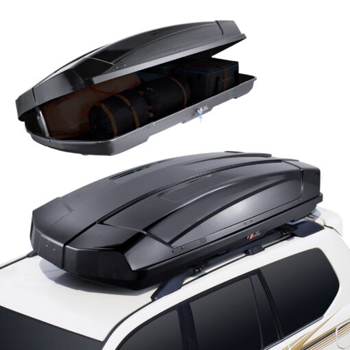 VEVOR 488L 18 cuft Rooftop Cargo Box for SUVs and Cars Weatherproof ABS with Dual Locking and Aerodynamic Design