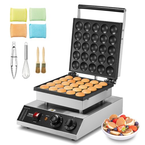 VEVOR 25PCS 43mm Mini Dutch Pancake Maker Stainless Steel Dorayaki Baker