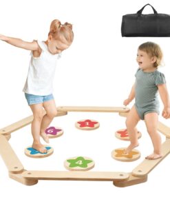 VEVOR Montessori Kids Balance Beam with Stepping Stones - 6 PCS