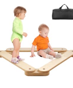 VEVOR Montessori Kids Balance Beam Set - 3 PCS Wooden Stepping Stones for Gymnastics and Play