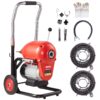 VEVOR 366m x 3cm 1100W Electric Drain Cleaner Machine with Manual Feed  6 Cutters for 10 20cm Pipes