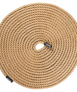 VEVOR 25mm x 30.5m Natural Hemp Gym Climbing Rope with Heat Shrink Caps for Indoor Fitness and Strength Training