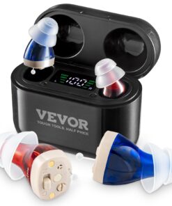 VEVOR Rechargeable Hearing Aids for Seniors with Digital Noise Reduction and 8 Ear Domes