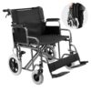 VEVOR Foldable Steel Transport Wheelchair with Self Locking Brakes