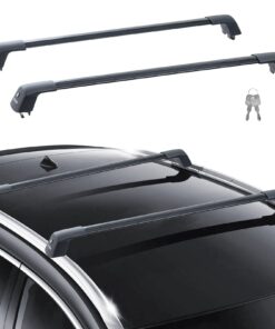 VEVOR universālā jumta bagāžnieka šķērssija 114,8-120,8 cm (45,2-47,6 collas) transportlīdzekļiem ar rievotām sānu sliedēm