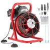 VEVOR Electric Drain Cleaner Machine with 23m 75FT x 127mm 12 Inch Steel Core Cable