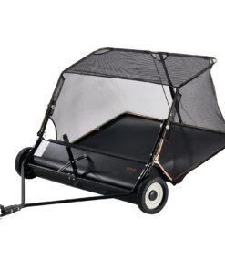 VEVOR 132 cm (52-inch) Tow-Behind Lawn Sweeper with 737 L (26 cu.ft.) Collection Bag and Adjustable Rotating Brush Height