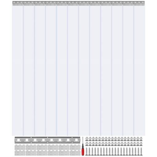 VEVOR Clear PVC Strip Door Curtain 183 x 244 cm 72 x 96 in for Cooler Freezer