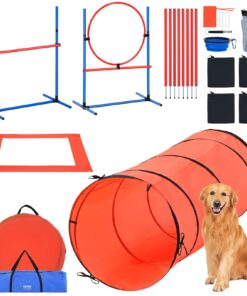 VEVOR Dog Agility Training Set - 5 PCS with 71-inch (180 cm) Tunnel