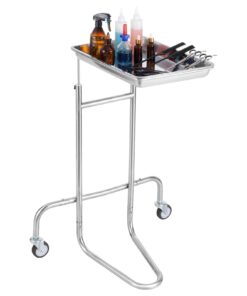 VEVOR Stainless Steel Adjustable Lab Cart with Single Tray & 2 Silent Wheels