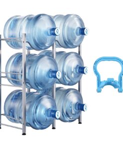 VEVOR Heavy-Duty 3-Tier Cast Iron Water Jug Holder Rack for 6 Bottles