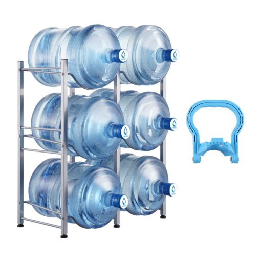 VEVOR Heavy Duty 3 Tier Cast Iron Water Jug Holder Rack for 6 Bottles