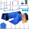 VEVOR Dog Agility Training Equipment Set   7 Pieces with Adjustable Hurdles