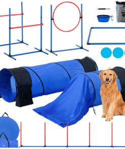 VEVOR Dog Agility Training Equipment Set - 7 Pieces with Adjustable Hurdles