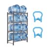 VEVOR Heavy Duty 4 Tier Water Jug Holder for 8 Bottles with Adjustable Slots