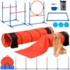 VEVOR 7 Piece Dog Agility Training Set with Adjustable Hurdles