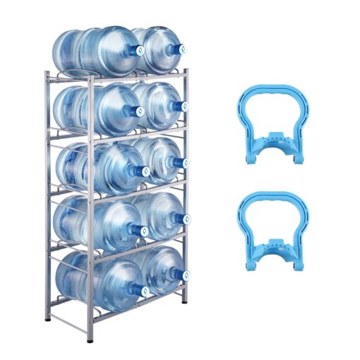 VEVOR 5 Tier Heavy Duty Cast Iron Water Jug Holder for 3 Gallon and 5 Gallon Bottles