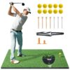 VEVOR 152x122m Golf Hitting Mat with 6 Tee Holes   Realistic Turf Practice Set for Indoor Outdoor Use