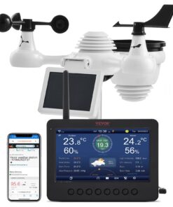 VEVOR 7-in-1 Wi-Fi Weather Station with 7-inch TFT Display and Wireless Outdoor Sensor