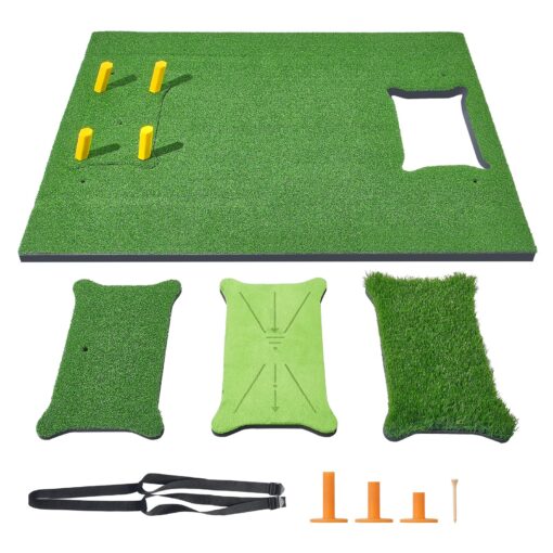 VEVOR PRO 5x4ft 152x122m 4 in 1 Golf Hitting Mat with Realistic Turf for Indoor Outdoor Practice