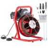 VEVOR Electric Drain Cleaner Machine with 152m 50FT x 127mm 12 Inch Cable and 4 Interchangeable Cutters for 5 10cm 2 4 Inch Pipes
