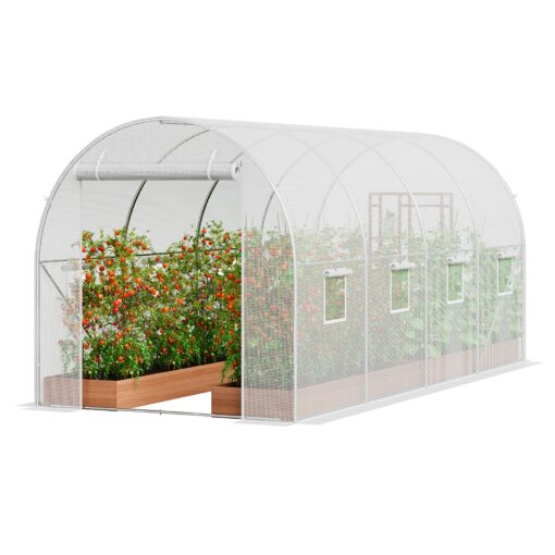 VEVOR Walk in Tunnel Greenhouse with Reinforced Galvanized Frame and High Density PE Cover