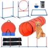 VEVOR 5 PCS Dog Agility Training Set with 71 x 60 cm Tunnel and Hurdles