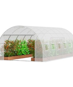 VEVOR Walk-in Tunnel Greenhouse 5.9x2.95x1.98m (19.36x9.68x6.5ft) Galvanized Frame with 140g/m² PE Cover