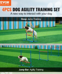 3 Hurdles (71 cm/28 in) & Adjustable Jump Ring (60-65 cm/24-26 in) for Indoor/Outdoor Use