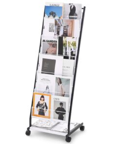 VEVOR 6-Tier Brochure Display Rack with Wheels - Holds 12 A4 Magazines