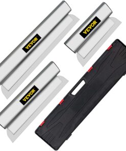 VEVOR Nerūsējošā Tērauda Drywall Gludināšanas Asmeņu Komplekti ar Ergonomisku Rokturi - 25/40/61cm (10/16/24in) Apdares Špakteļlāpstiņu Instruments