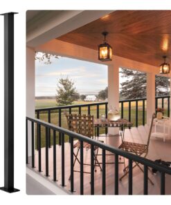 VEVOR 91x3.8x3.8cm Stainless Steel Cable Railing Post Without Holes - Black