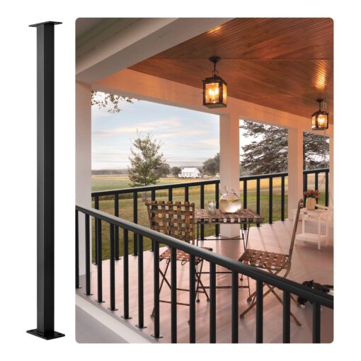 VEVOR 91x38x38cm Stainless Steel Cable Railing Post Without Holes Black