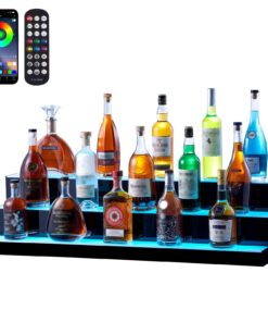 VEVOR 1m (40") LED Lighted Liquor Bottle Display Bar Shelf with RF & App Control