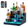 VEVOR 40 cm 16 inch LED Lighted Liquor Bottle Display Bar Shelf with RF  App Control