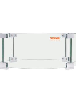 VEVOR Ugunsbedres Vēja Aizsargs no Rūdīta Stikla ar Alumīnija Kronšteiniem 66x66x15 cm (26x26x6 in) - 6 mm (0.24 in) Biezums