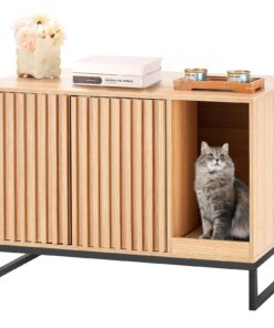 VEVOR Hidden Cat Litter Box Furniture with 2 Doors